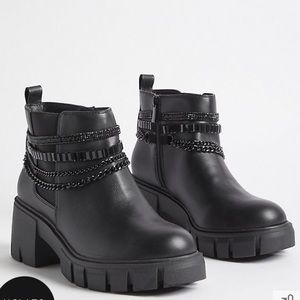 Torrid | Chain Ankle Bootie- Faux Leather Black (WW)